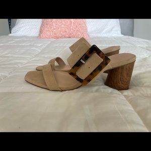 Tan slide on shoes